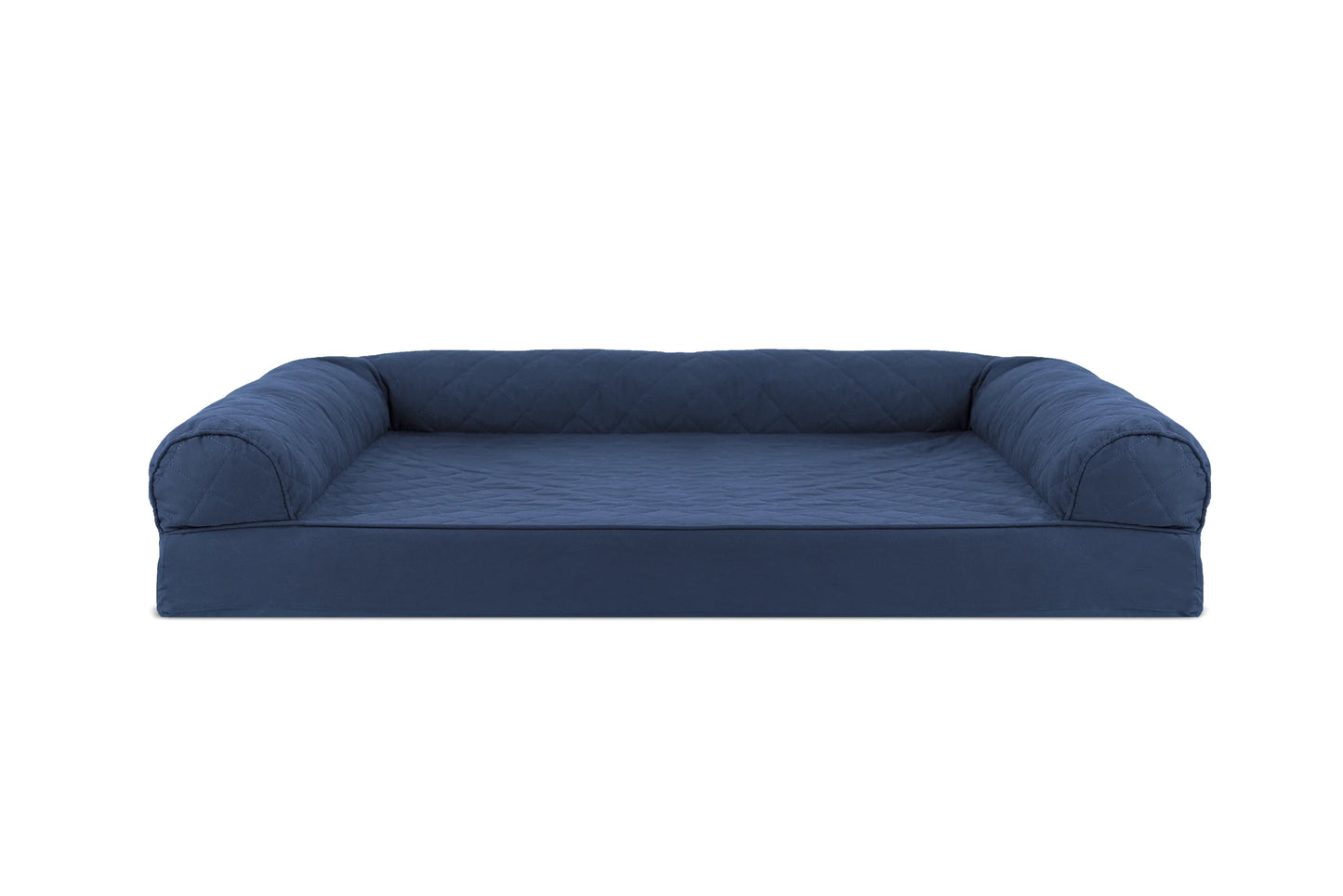 Pet Products Quilted Orthopedic Sofa Pet Bed for Dogs & Cats - Navy, Jumbo
