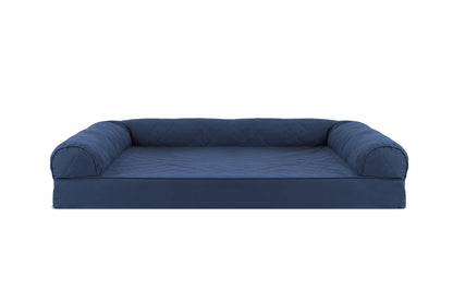 Pet Products Quilted Orthopedic Sofa Pet Bed for Dogs & Cats - Navy, Jumbo