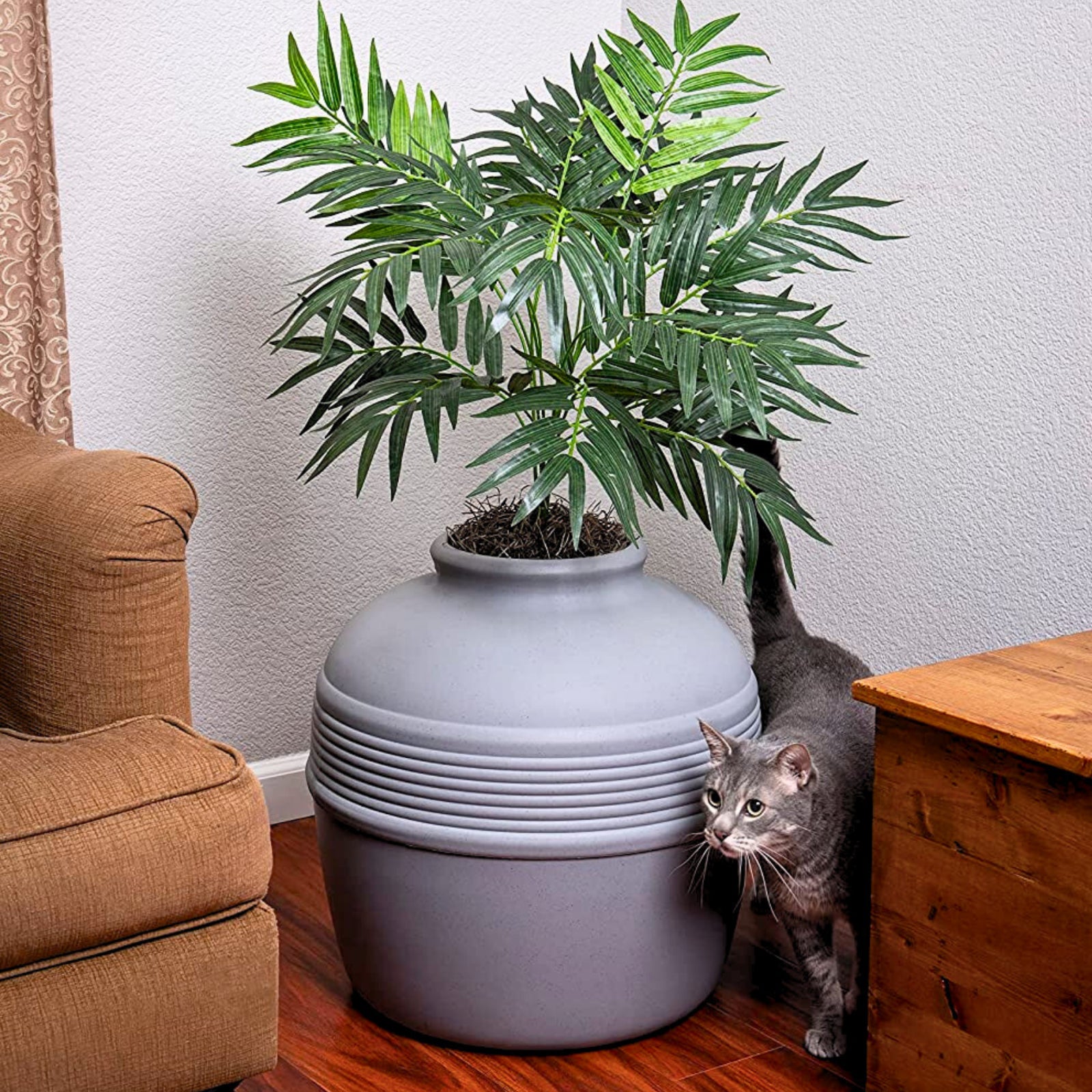Original Hidden Litter Box Planter, Hooded Litter Box, Fake Plant Good Pet Stuff