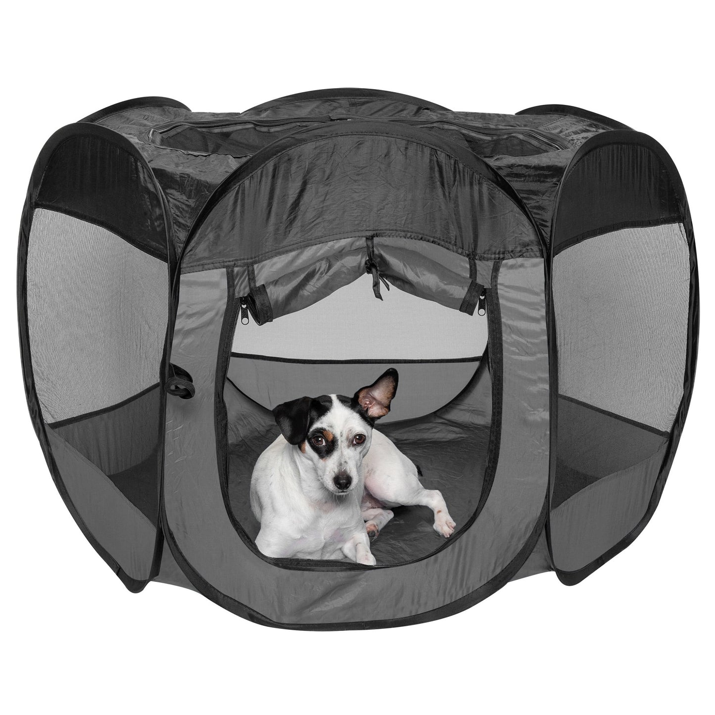 Pet Products Mesh Open-Air Pet Playpen - Gray, Medium