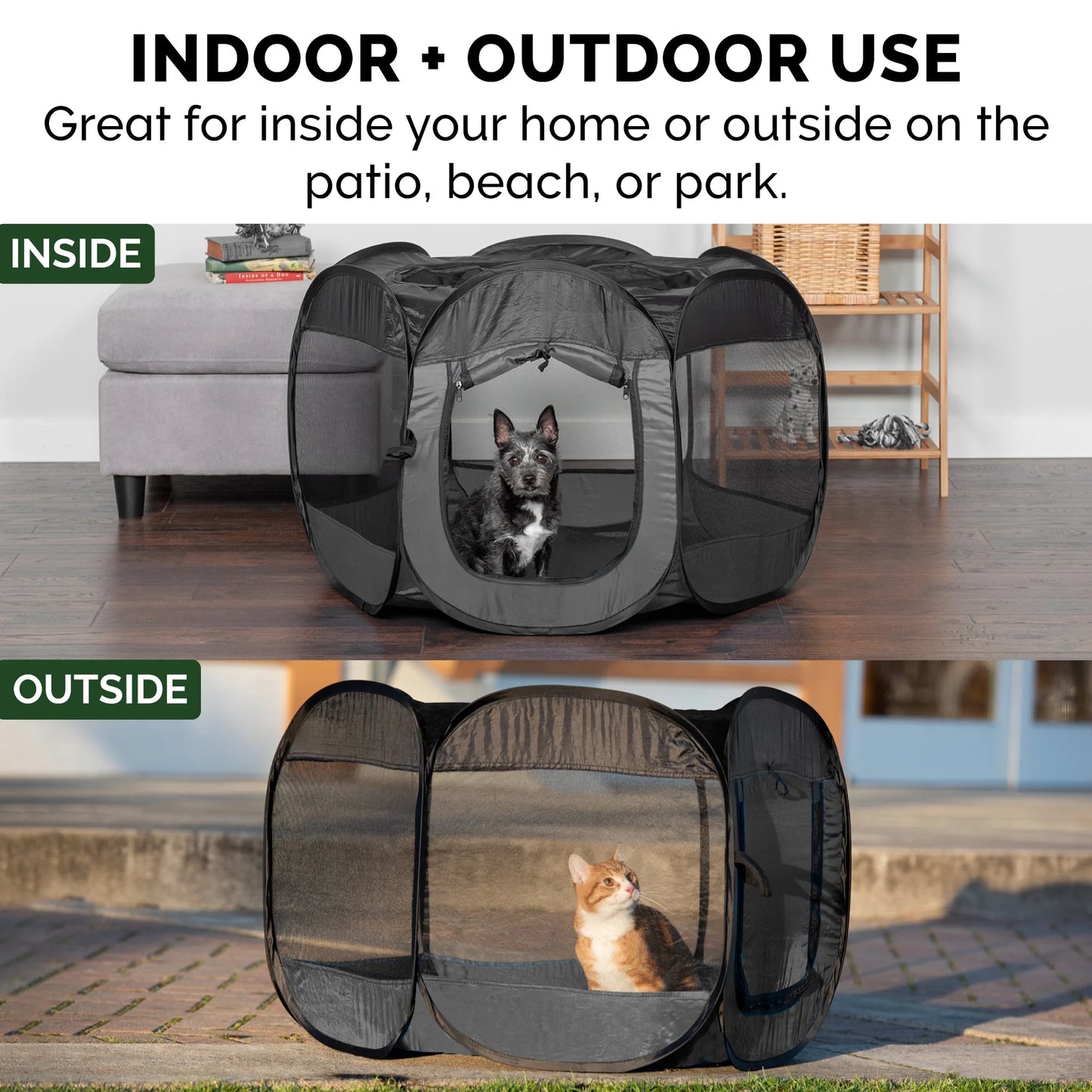 Pet Products Mesh Open-Air Pet Playpen - Gray, Medium
