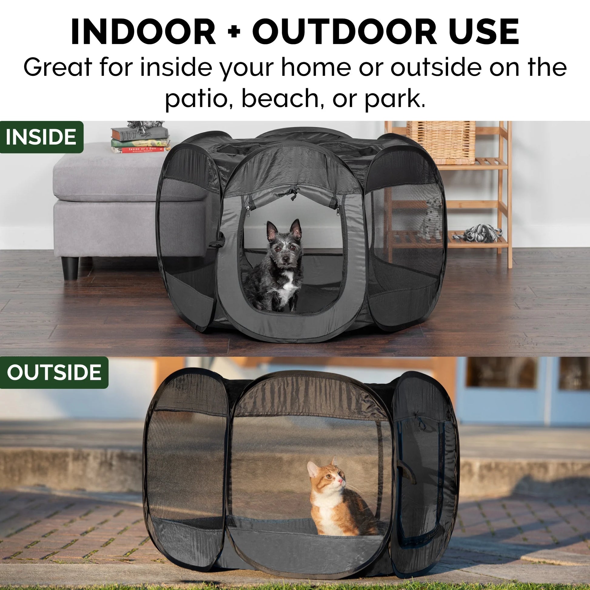 Pet Products Mesh Open-Air Pet Playpen - Gray, Medium