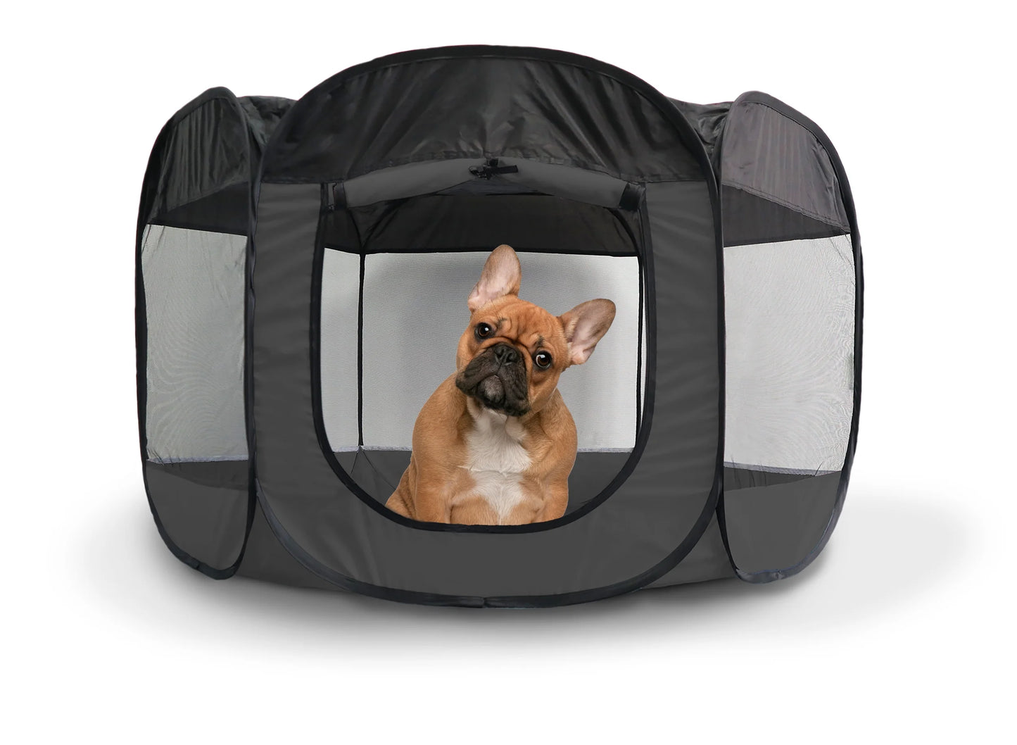 Pet Products Mesh Open-Air Pet Playpen - Gray, Medium