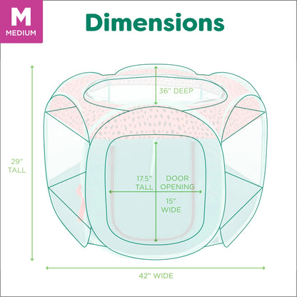 Pet Products Mesh Open-Air Pet Playpen - Watermelon, Medium