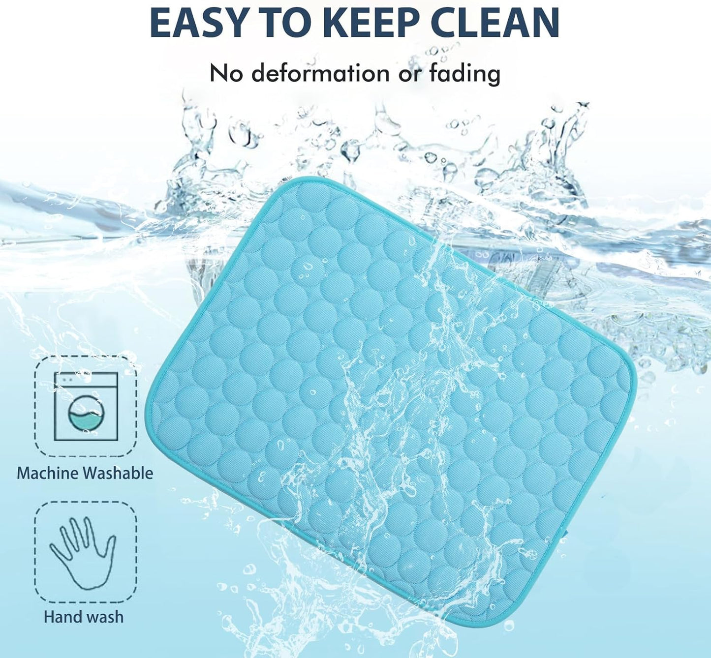 Summer Cooling Mat & Sleeping Pad- Water Absorption Top, Materials Safe, Easy Carry, EZ Clean. Keep Cooling for Pets, Kids and Adults.(Blue, 28" X 22")