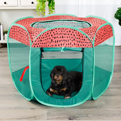 Pet Products Mesh Open-Air Pet Playpen - Watermelon, Medium