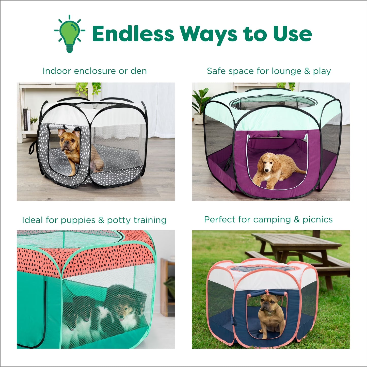 Pet Products Mesh Open-Air Pet Playpen - Watermelon, Medium