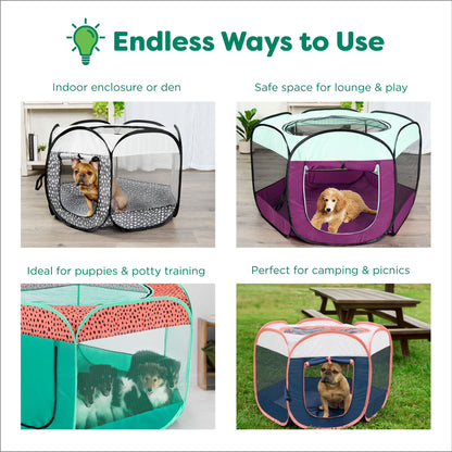 Pet Products Mesh Open-Air Pet Playpen - Watermelon, Medium