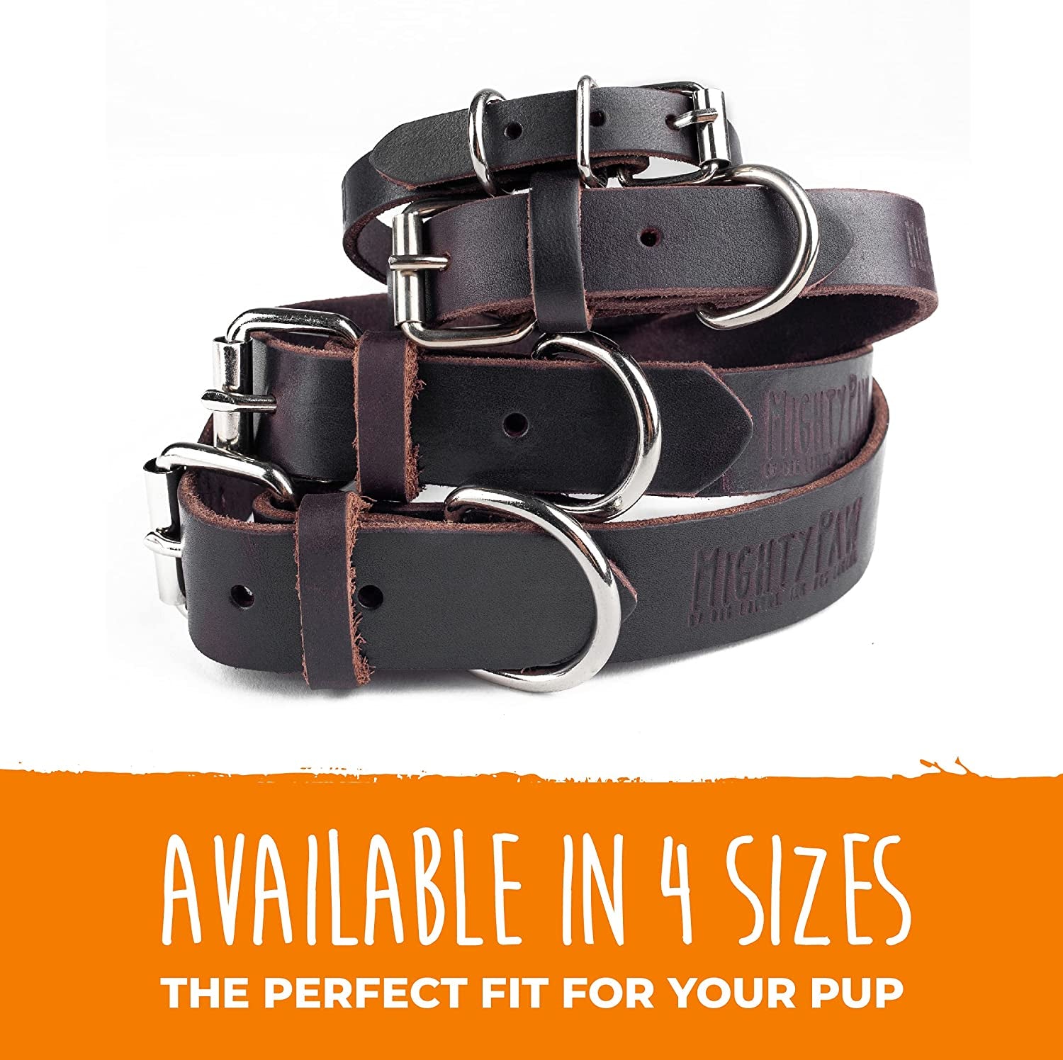 Leather Dog Collar - Genuine Distressed Leather - Strong Metal Buckle - Ultimate Comfort - Modern Style for All Dogs Breeds - Comfort Puppy Collar - (Medium - Brown)