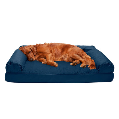 Pet Products Quilted Orthopedic Sofa Pet Bed for Dogs & Cats - Navy, Jumbo