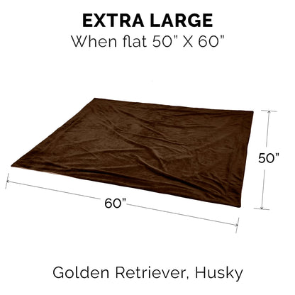 Pet Products Extra Large Waterproof Velvet Pet Blanket for Dogs & Cats, Brownstone