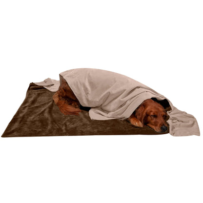 Pet Products Extra Large Waterproof Velvet Pet Blanket for Dogs & Cats, Brownstone