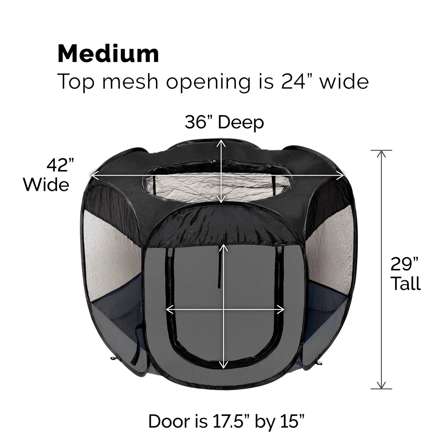 Pet Products Mesh Open-Air Pet Playpen - Gray, Medium
