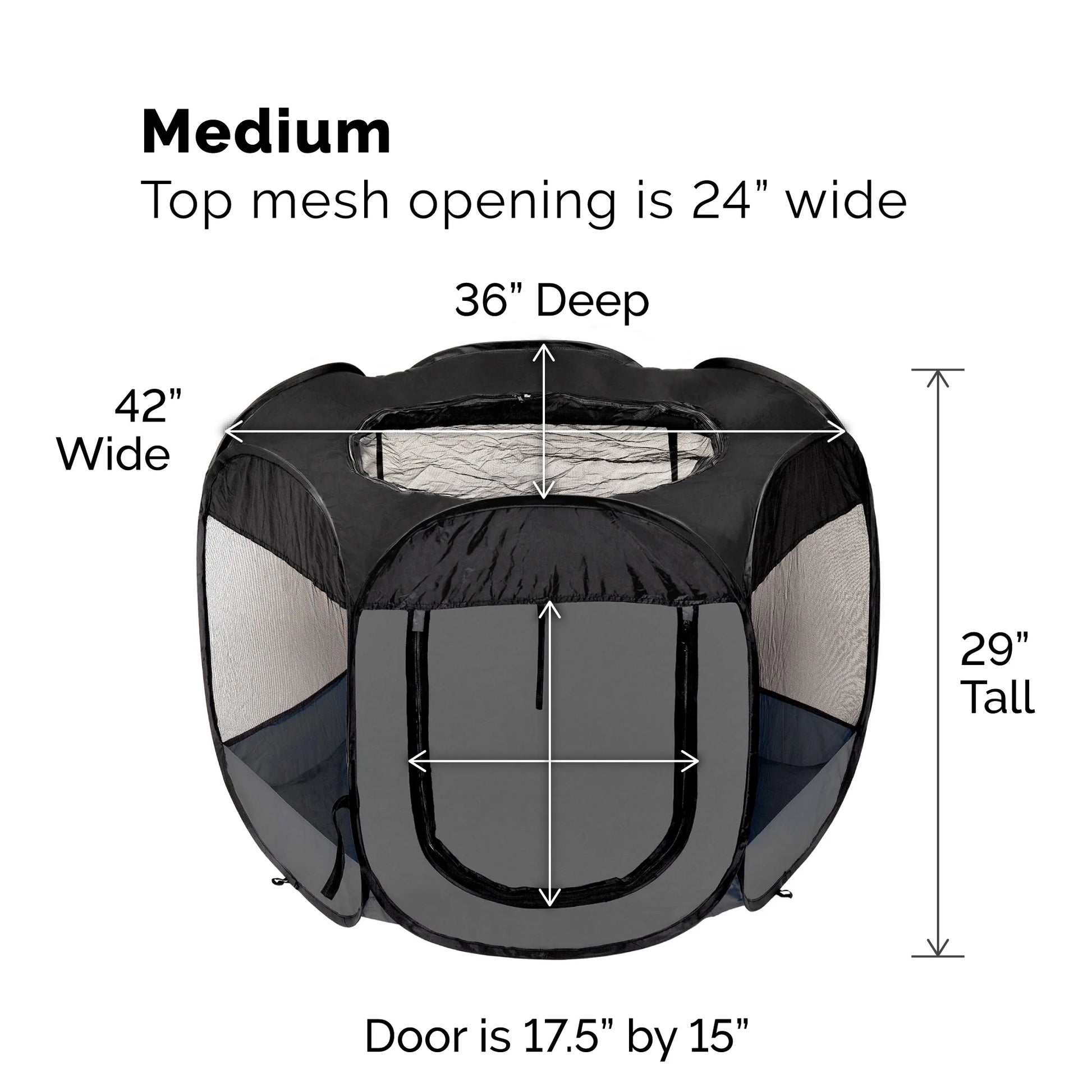 Pet Products Mesh Open-Air Pet Playpen - Gray, Medium