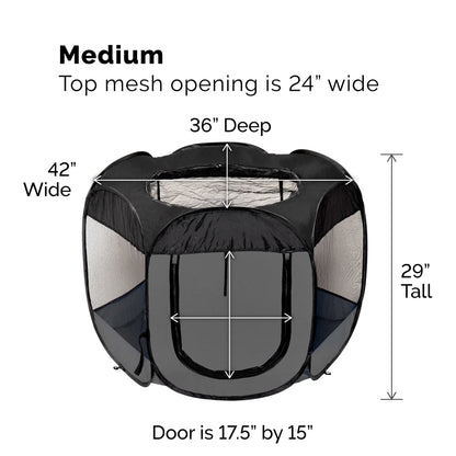 Pet Products Mesh Open-Air Pet Playpen - Gray, Medium