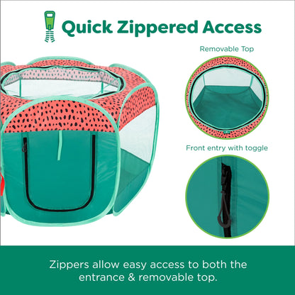Pet Products Mesh Open-Air Pet Playpen - Watermelon, Medium