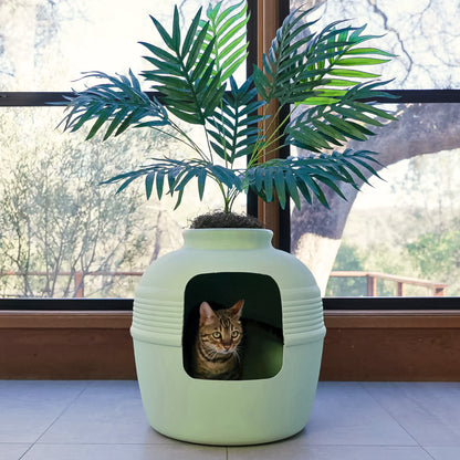 Original Hidden Litter Box Planter, Hooded Litter Box, Fake Plant Good Pet Stuff